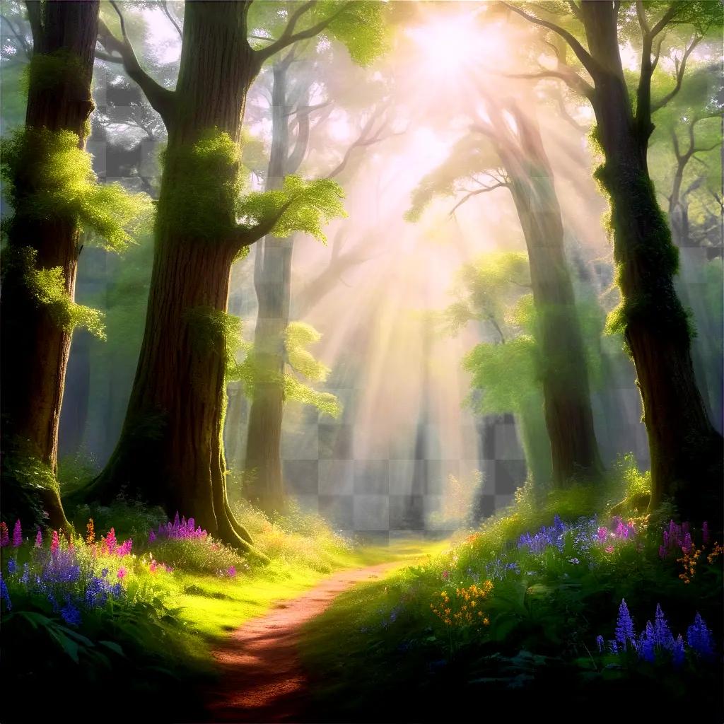 vibrant forest path under the sun