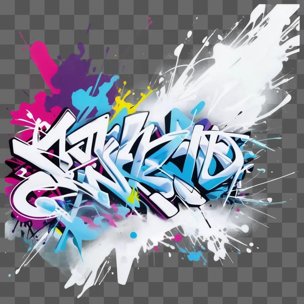 vibrant graffiti painting on a transparent background