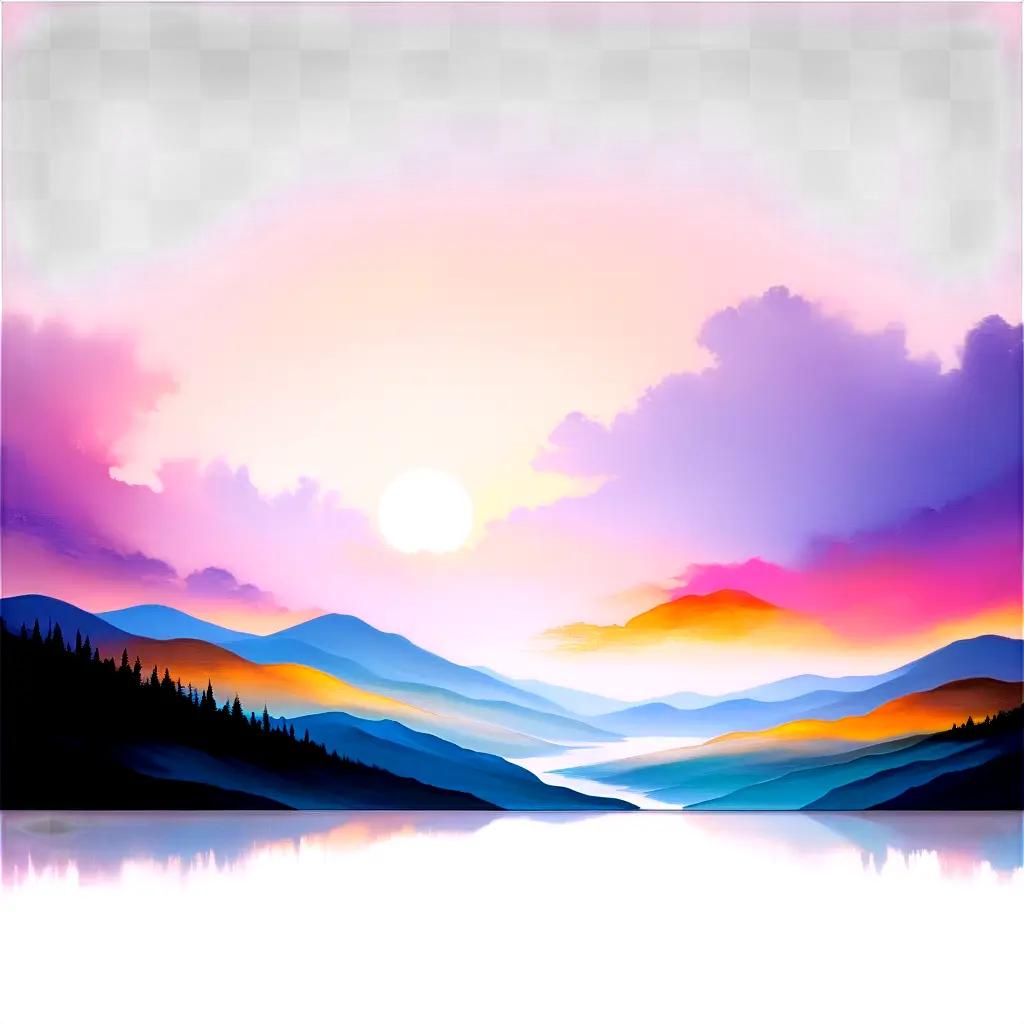 vibrant landscape painted on a canvas