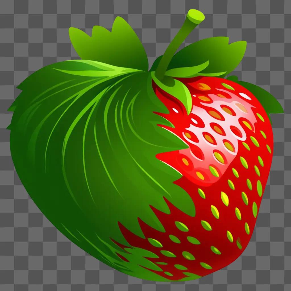 vibrant red and green strawberry clipart illustration