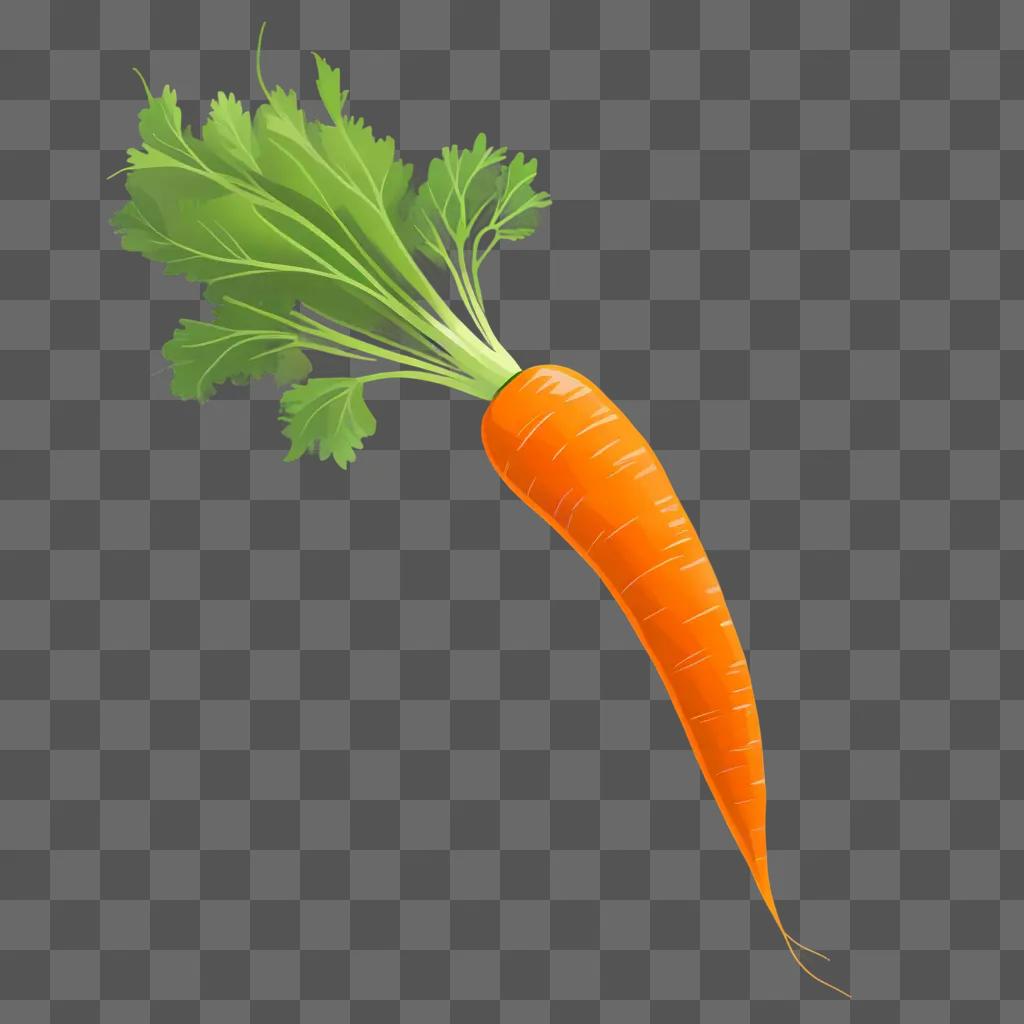 vibrant side carrot drawing on a green background