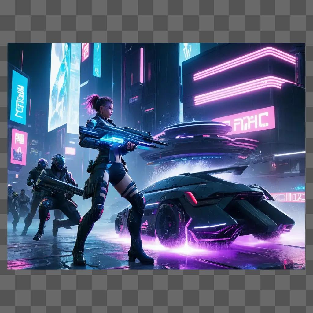 video game featuring a futuristic city and a futuristic car