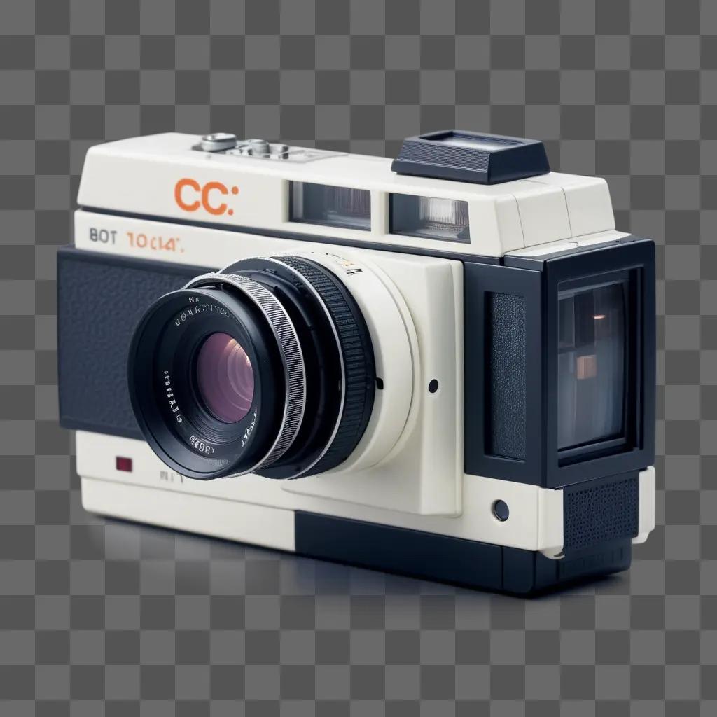 vintage CC camera sits on a gray background