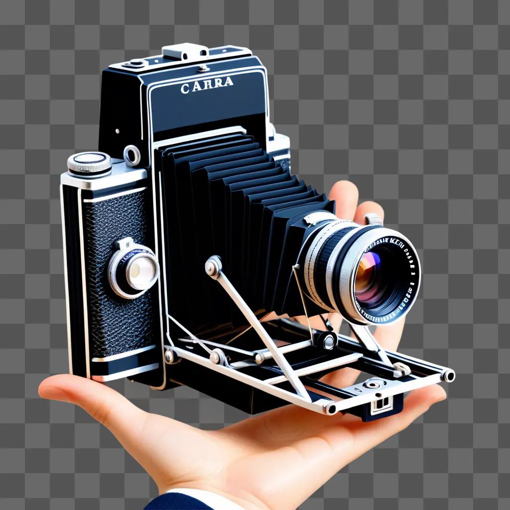 vintage camera clipart displayed in a hand