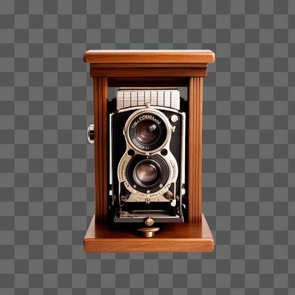 vintage camera with shutter in the frame