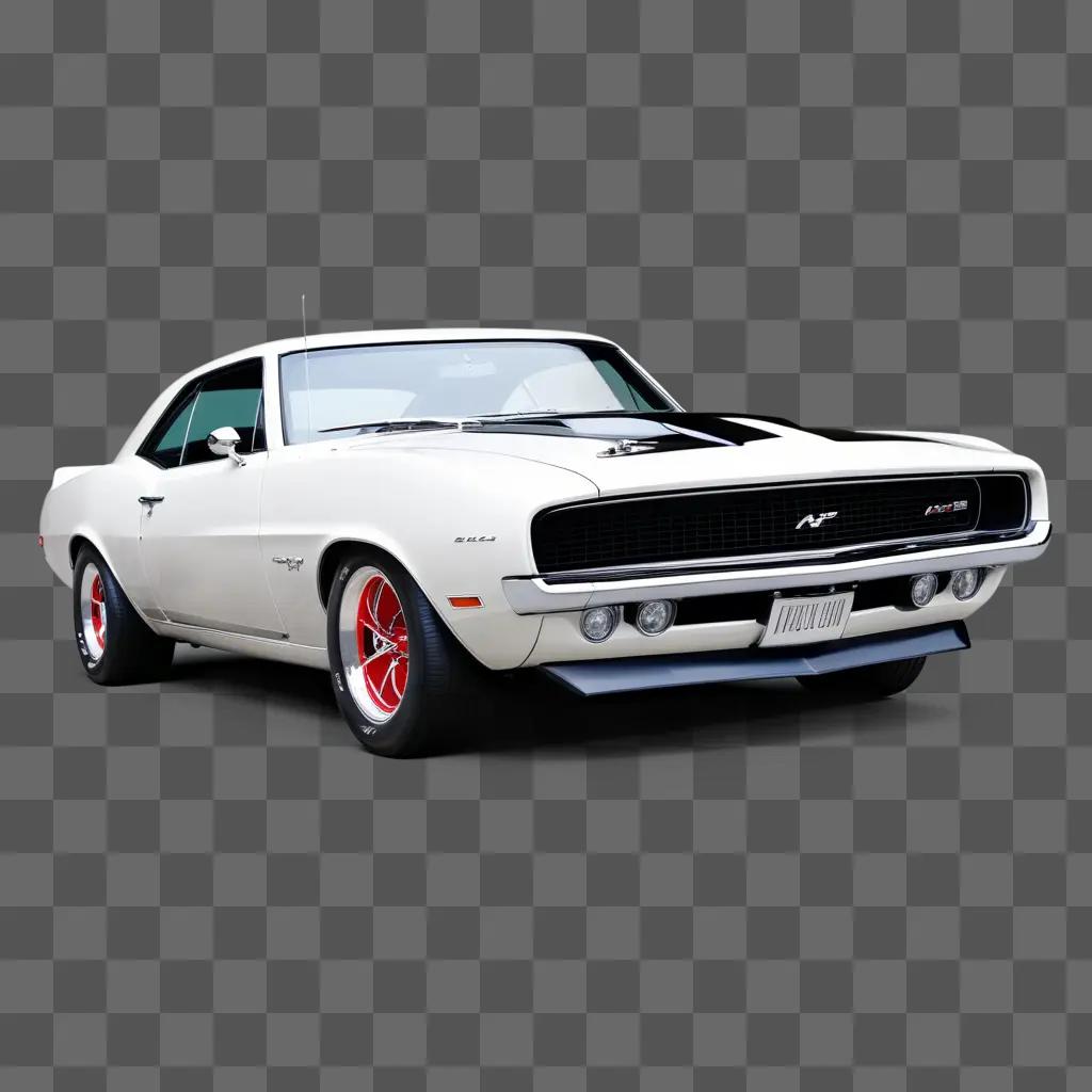 vintage muscle car in a blurred photo