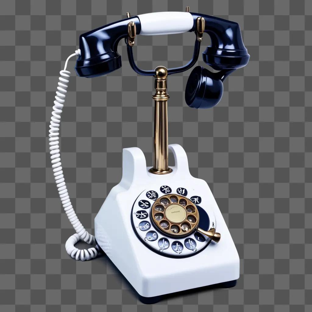 vintage phone on a gray background