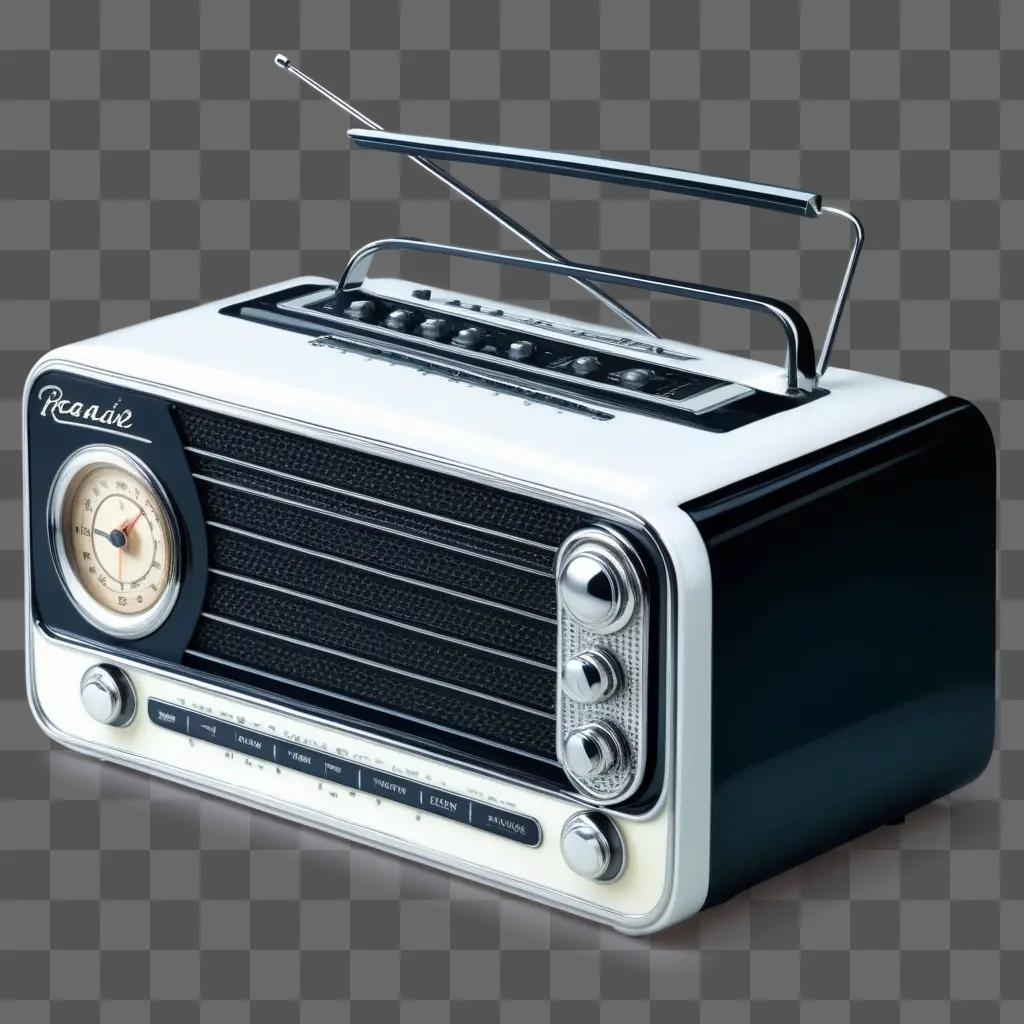 vintage radio clipart design with an antenna