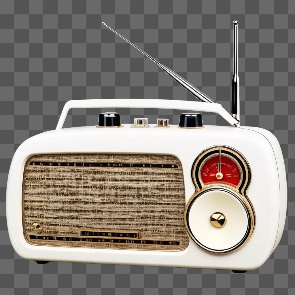 vintage radio clipart shows a wooden cabinet