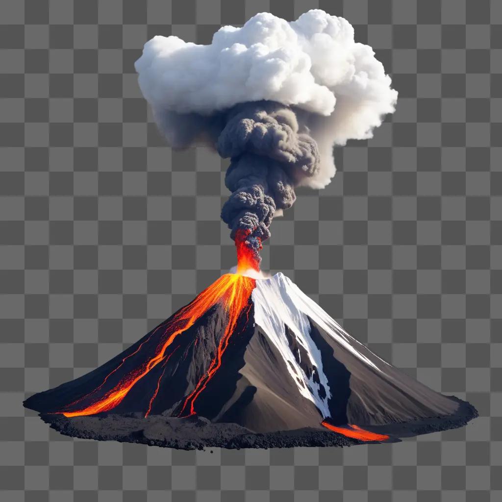 volcano spewing lava and smoke