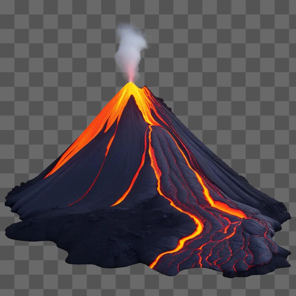 volcano with lava spewing from it