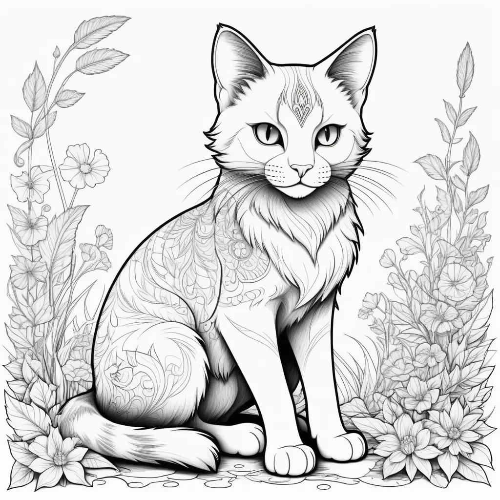 warrior cat coloring page with intricate designs