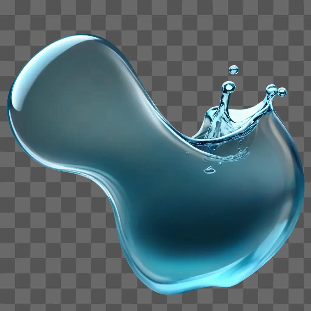 water clipart A water drop splashes on a blue background