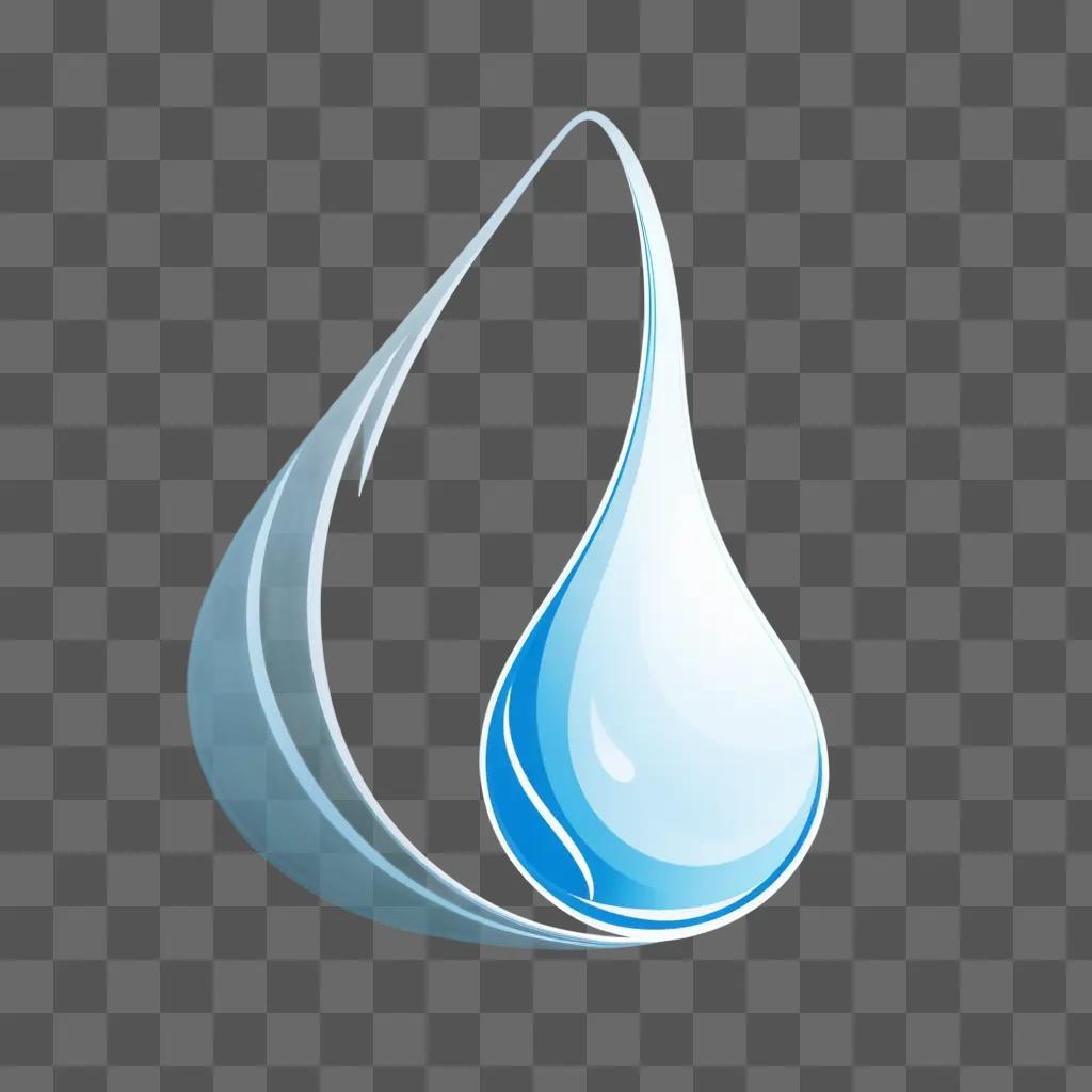 water droplet clipart design on a blue background