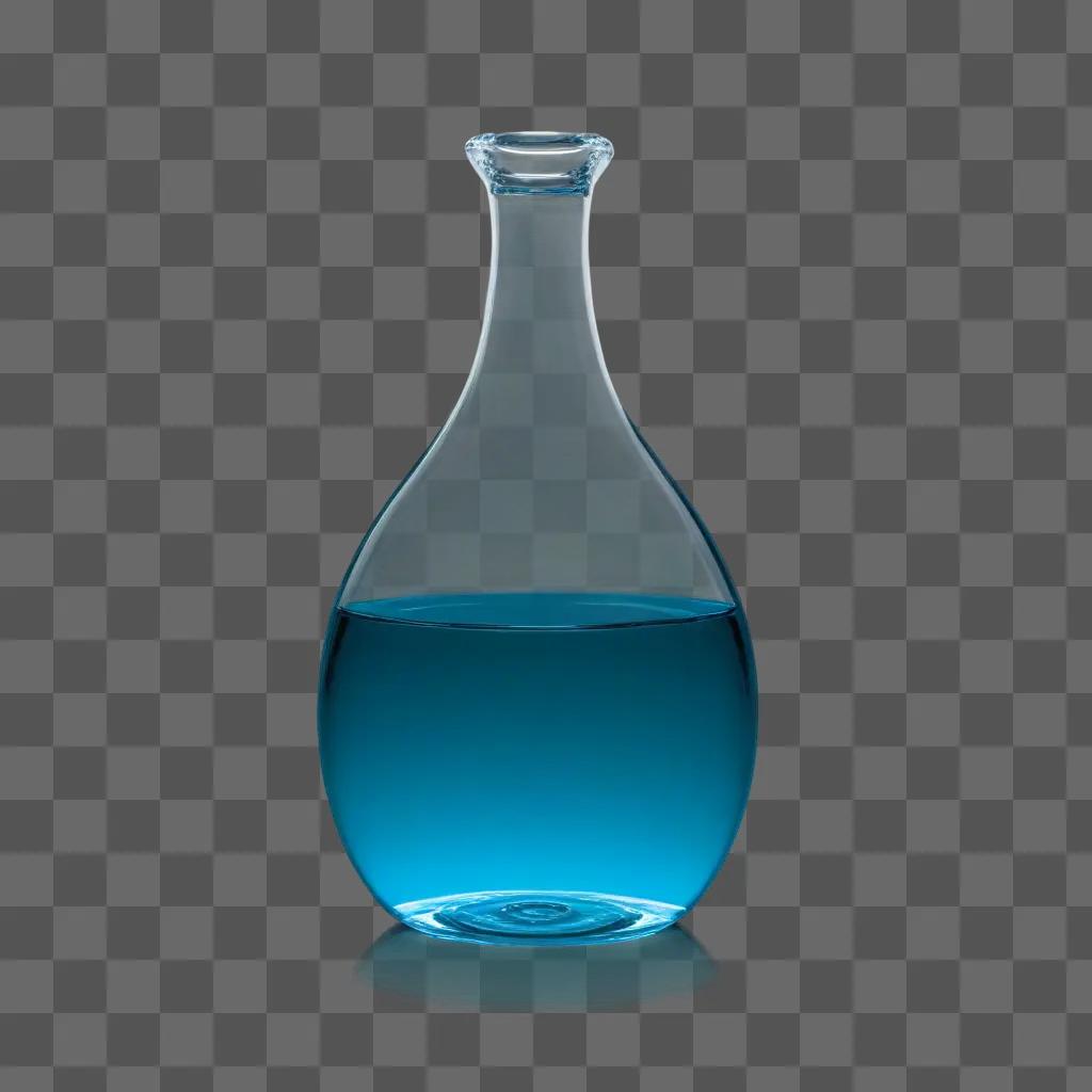 water fall bottle with blue liquid