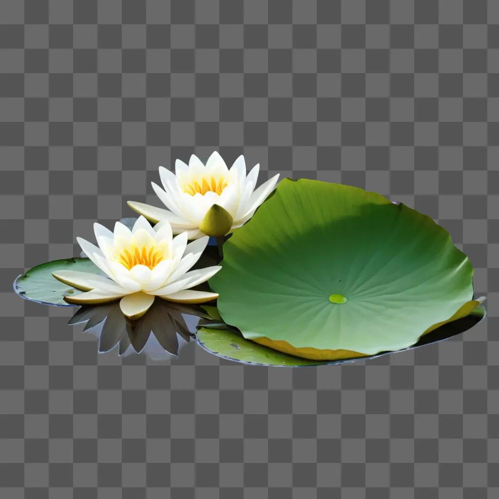 water lily with a green leaf on it