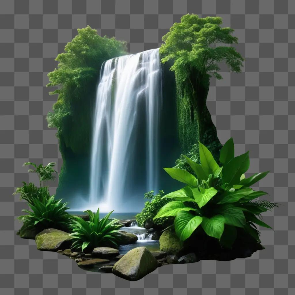 waterfall in a tropical setting