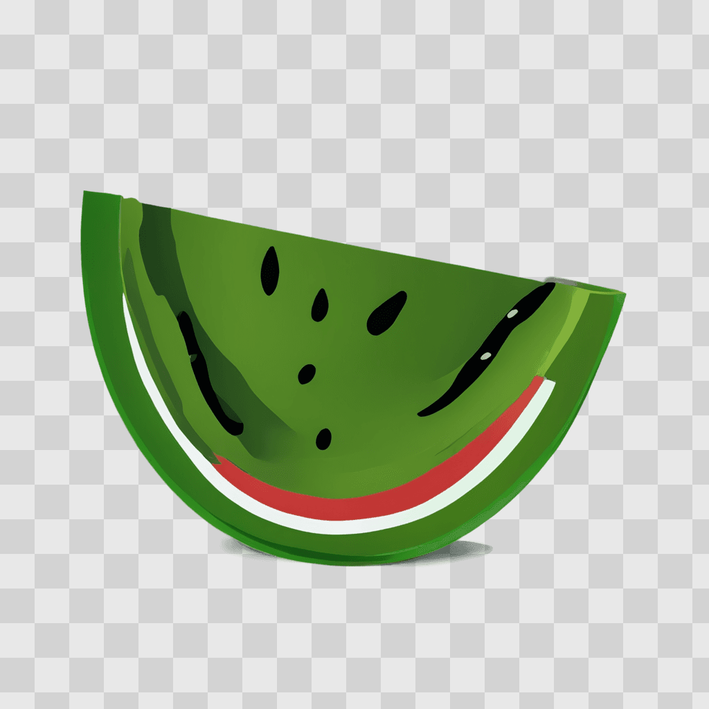 watermelon clipart A green watermelon slice with red and white stripes