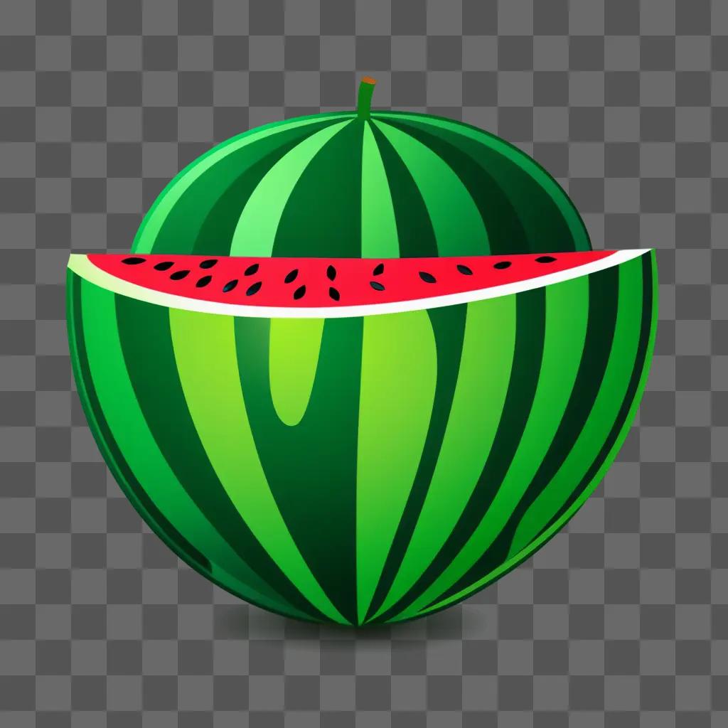 watermelon in a green background with black seeds