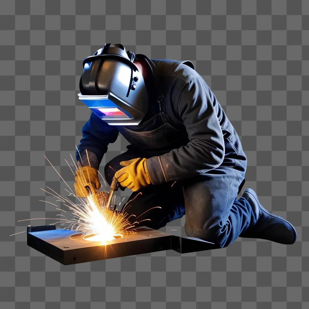 welder in a brightly lit area with sparks flying