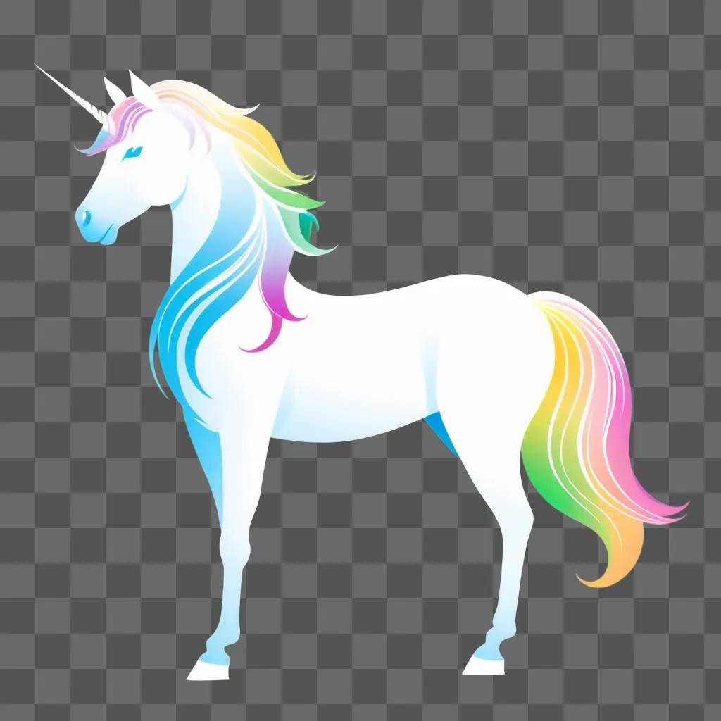 whimsical unicorn clipart illustration on a white background