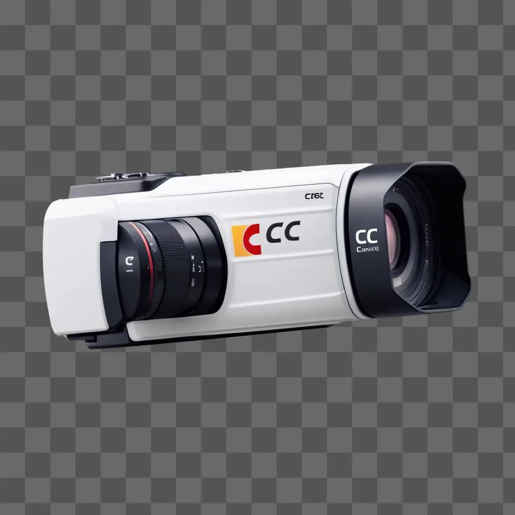 white CC camera with a lens attached