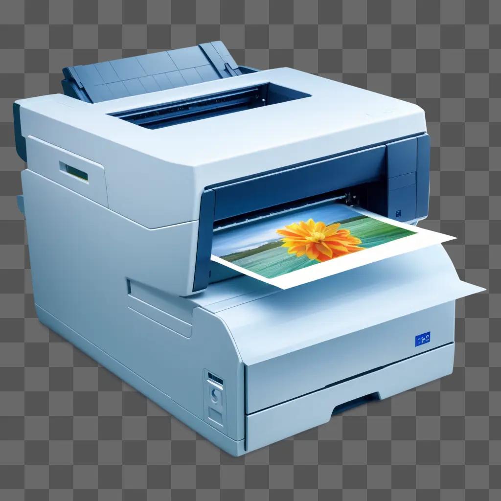 white PNG printer with a flower print