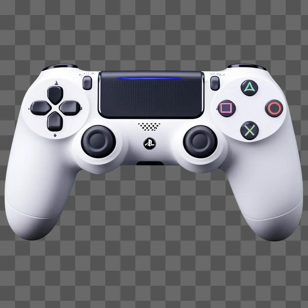 white PS4 controller with multiple buttons and a digital display