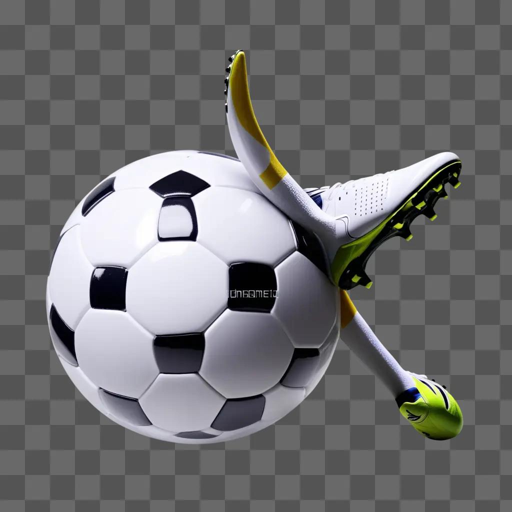 white and black football on a grey background