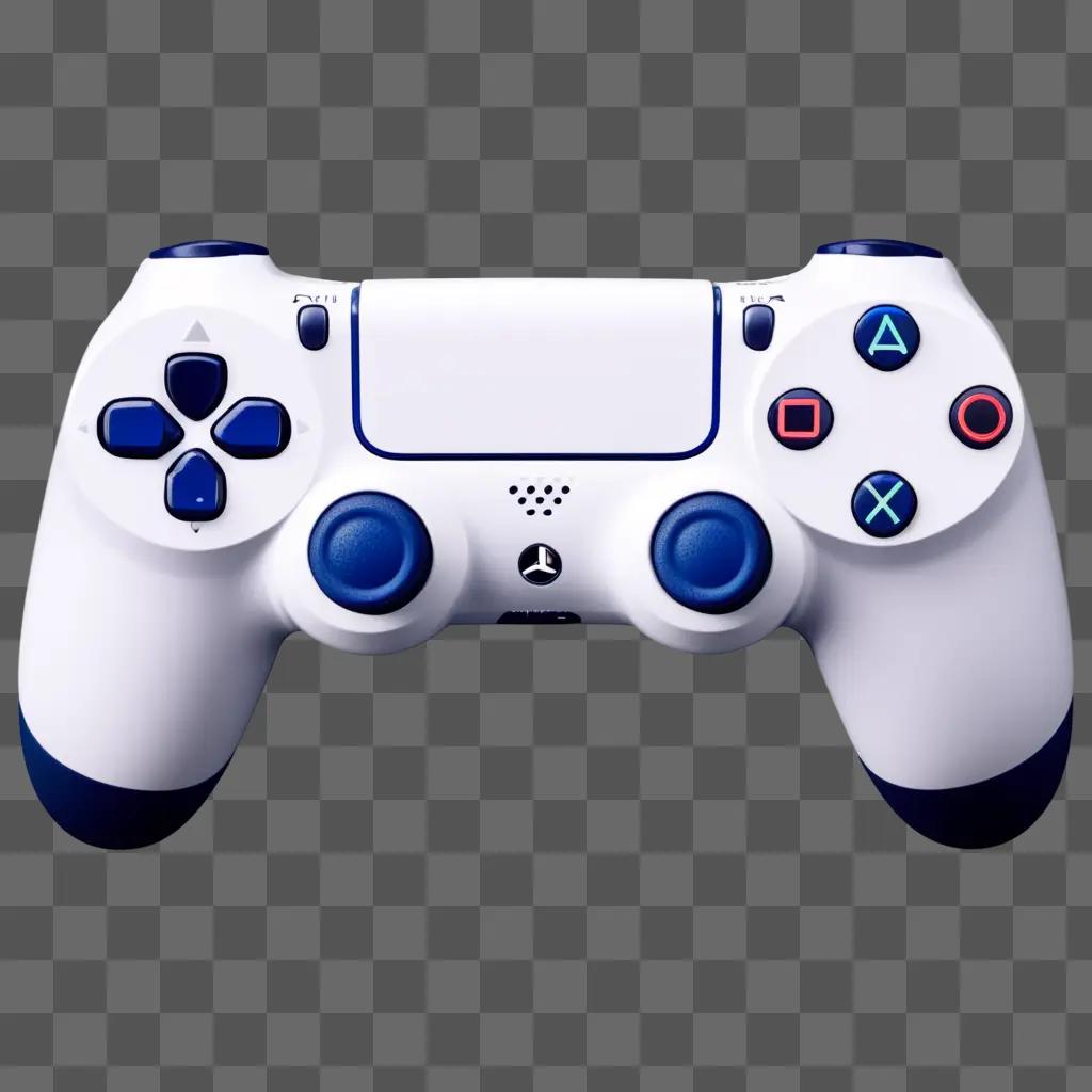 white and blue PS4 controller with blue buttons