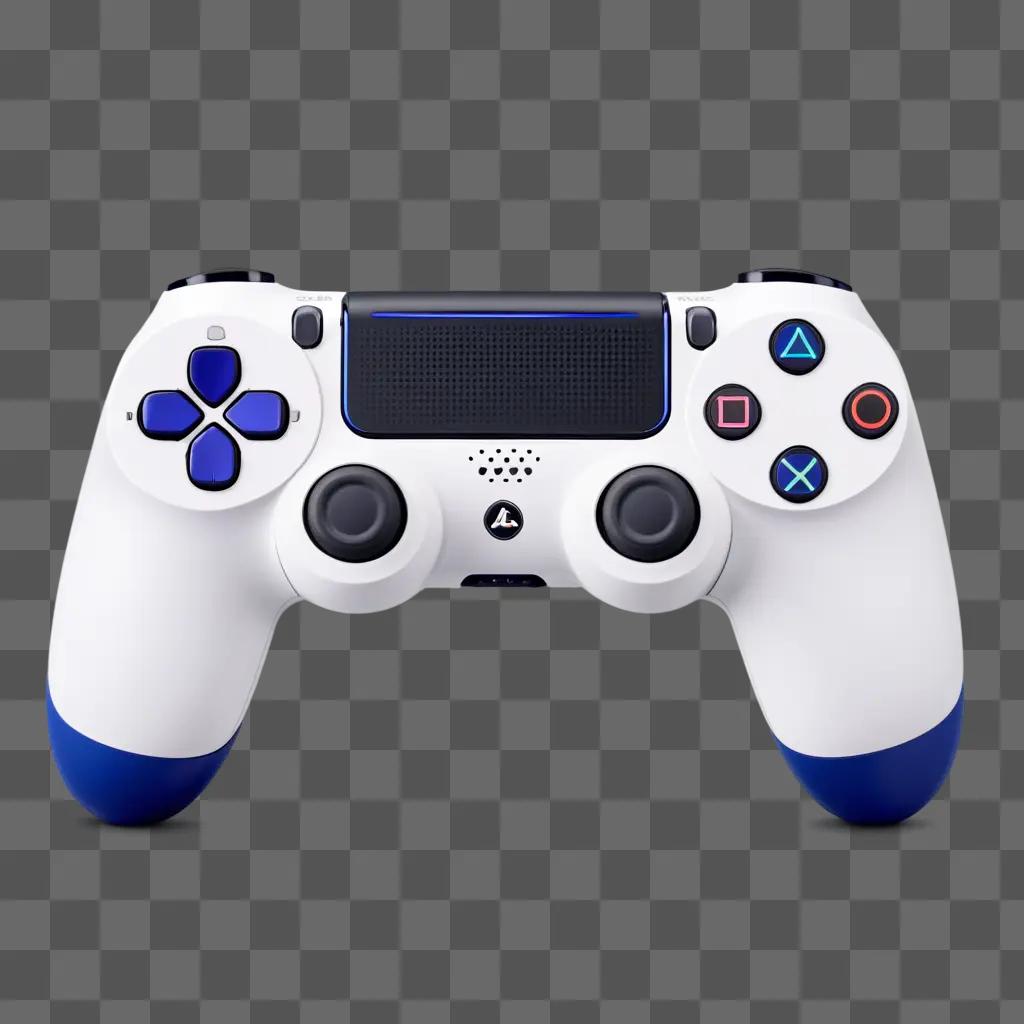 white and blue PS4 controller with blue buttons