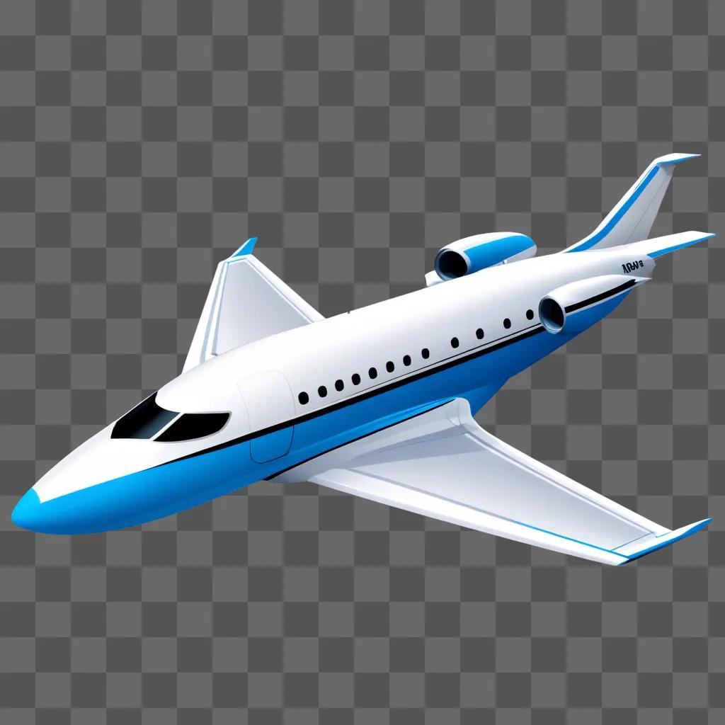 white and blue airplane in a blue background