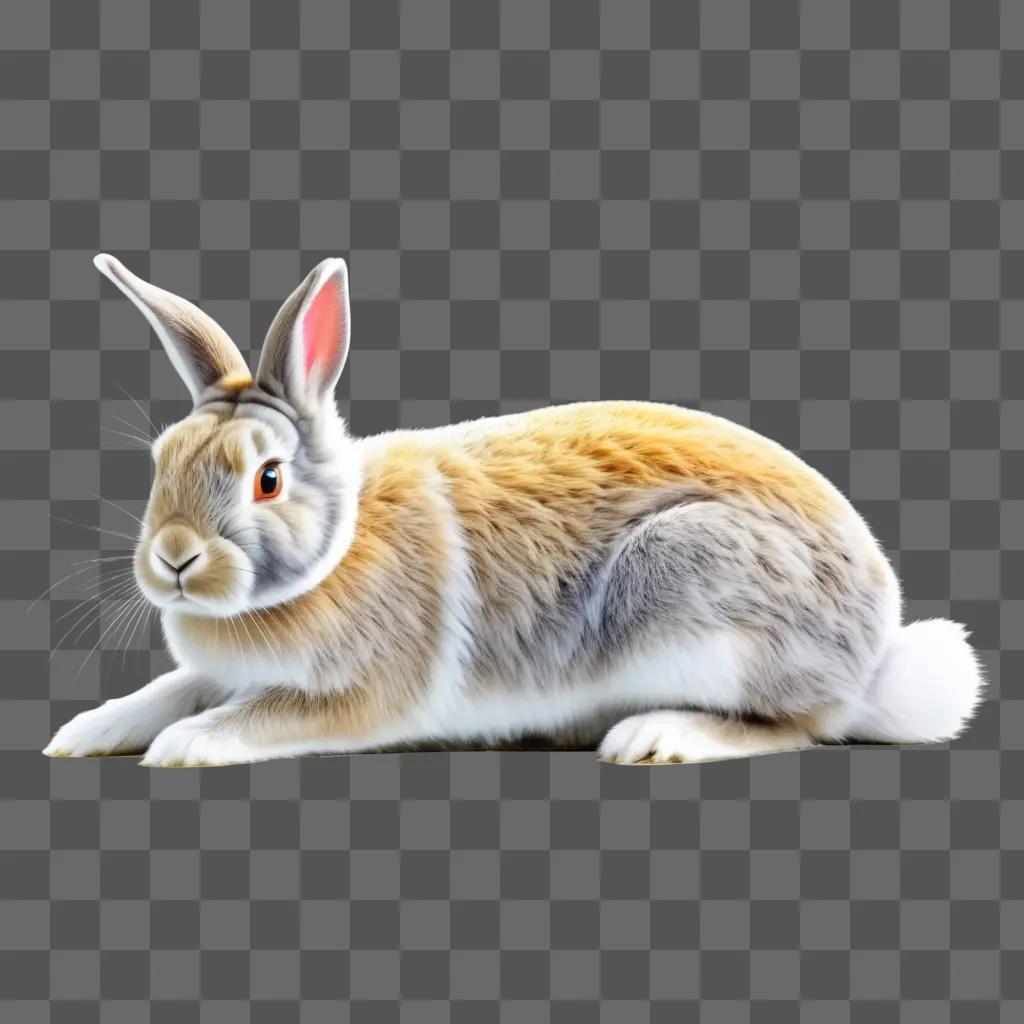 白と茶色のウサギの絵