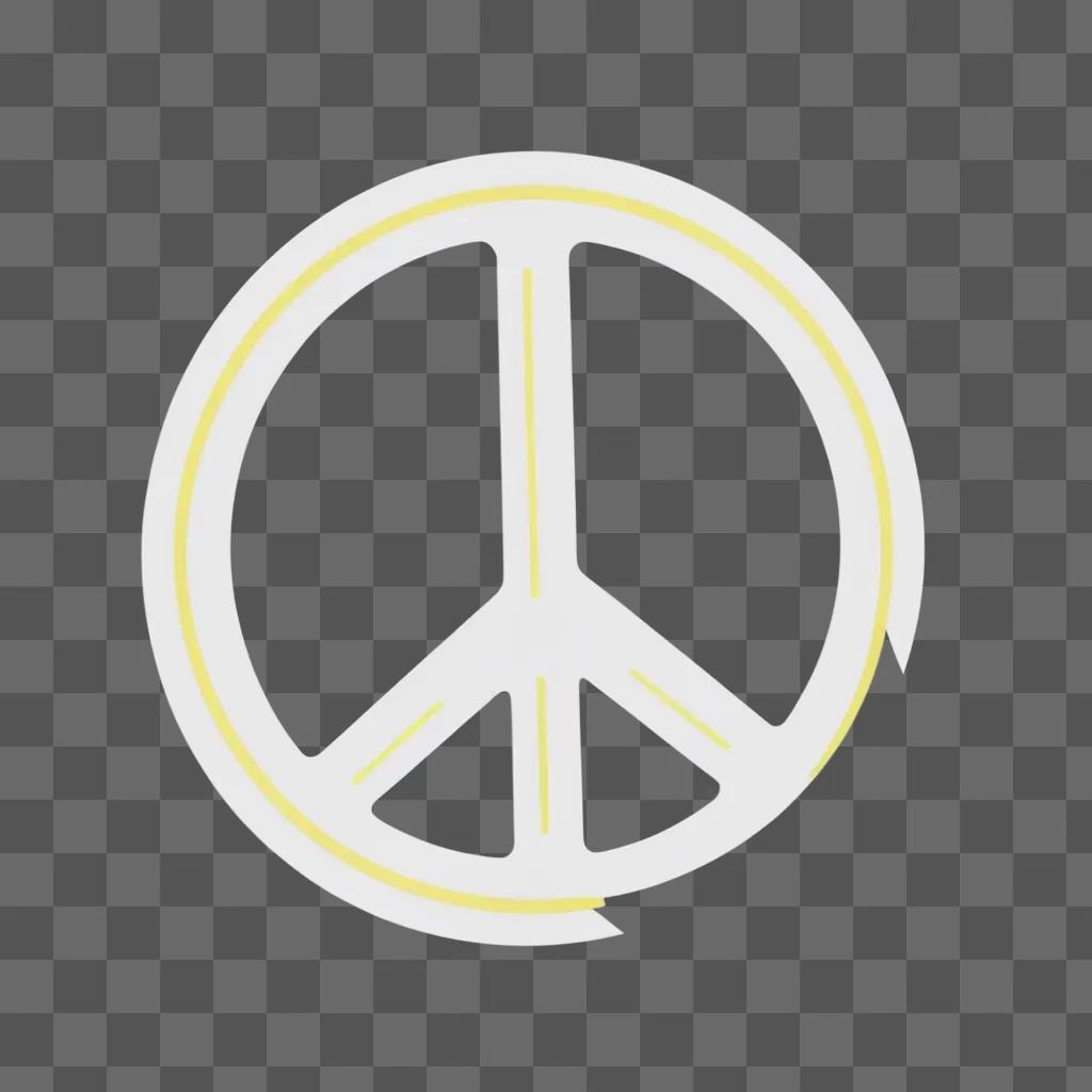 white and yellow peace sign clipart