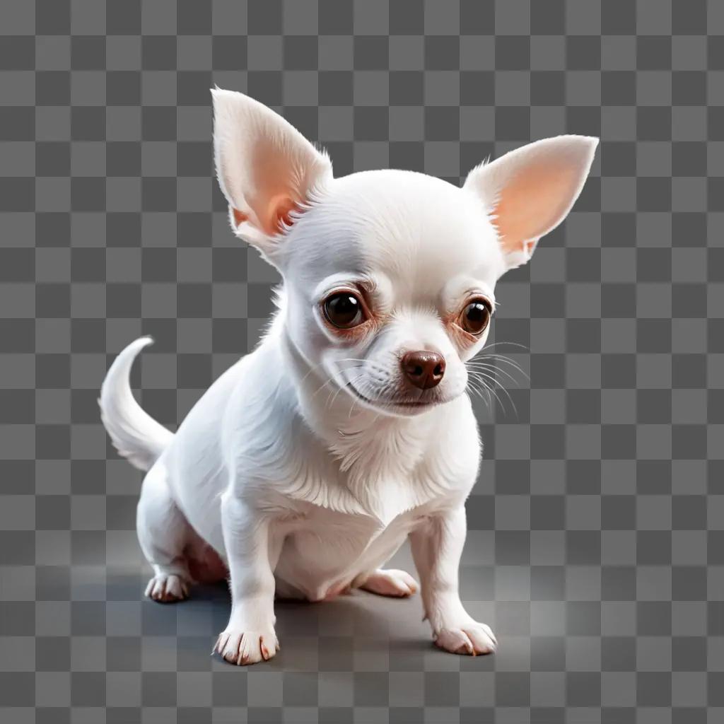 white apple head chihuahua A white dog with a white nose and white paws