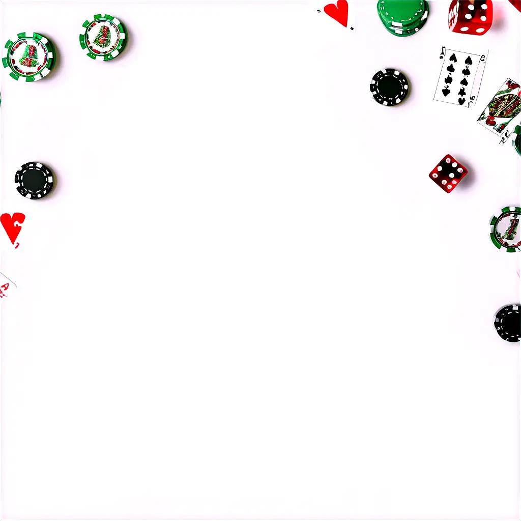 white background with cards and chips