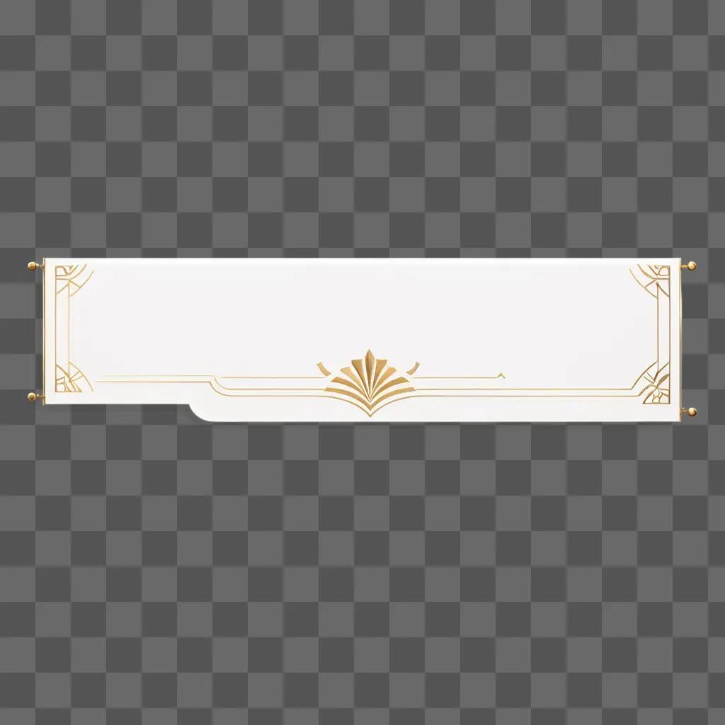 white banner with gold accents is displayed against a white background