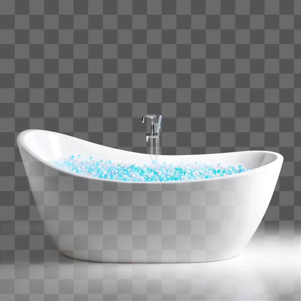 white bathtub filled with blue bubbles