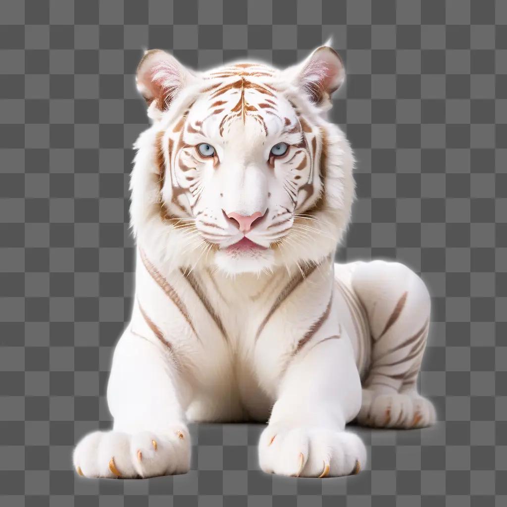 white bengal tiger in a white background