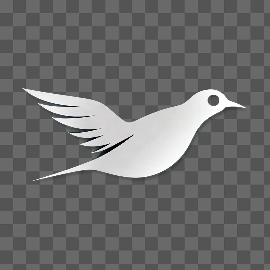 white bird logo on a gray background