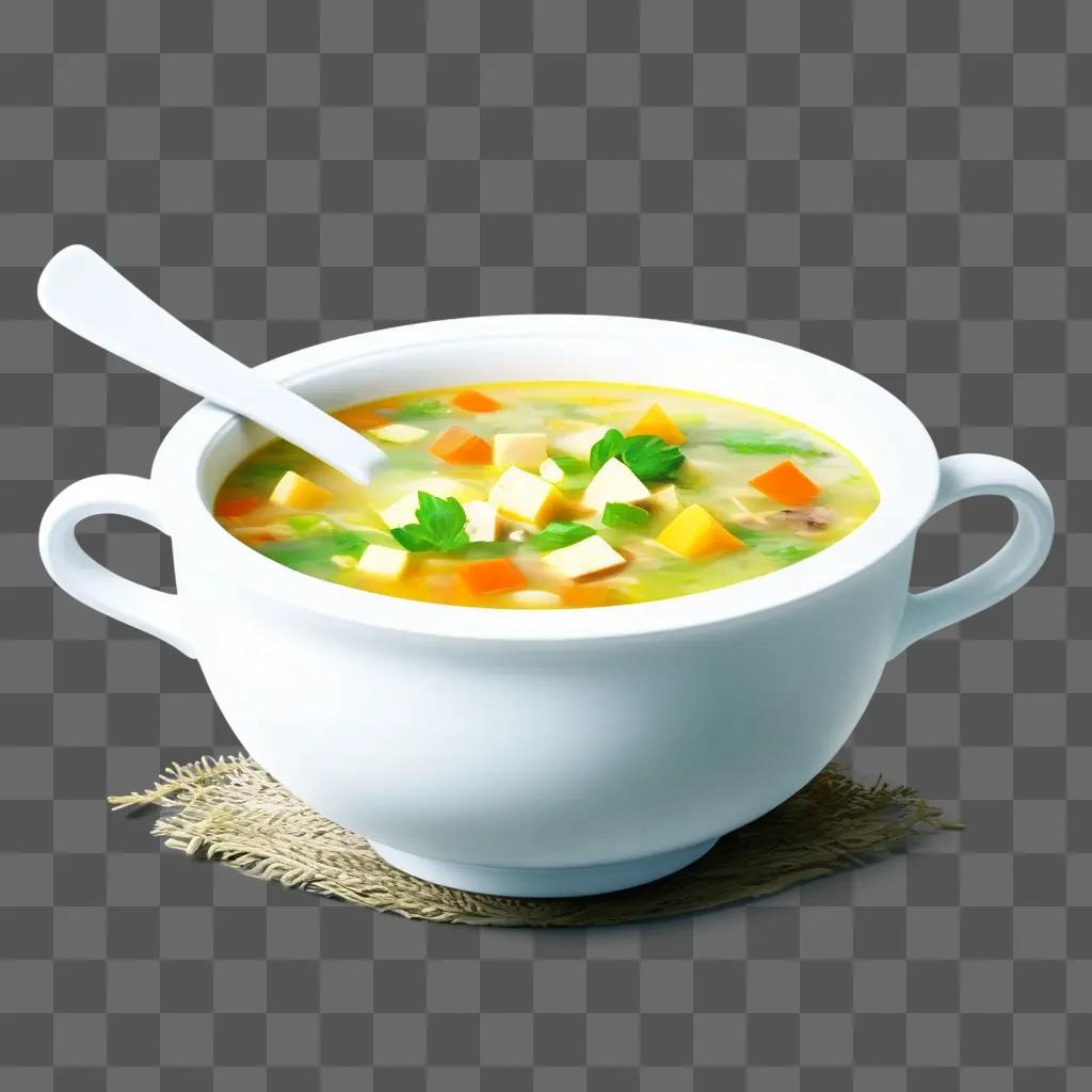 white bowl filled with a yellow soup