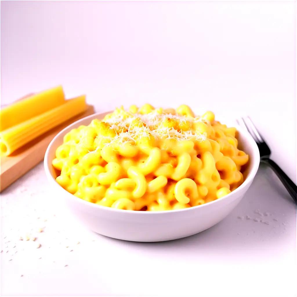 white bowl filled with mac and cheese