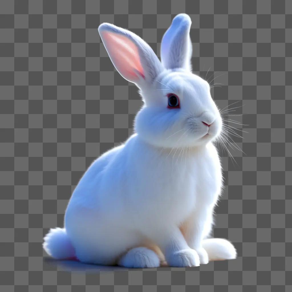 white bunny with a transparent effect