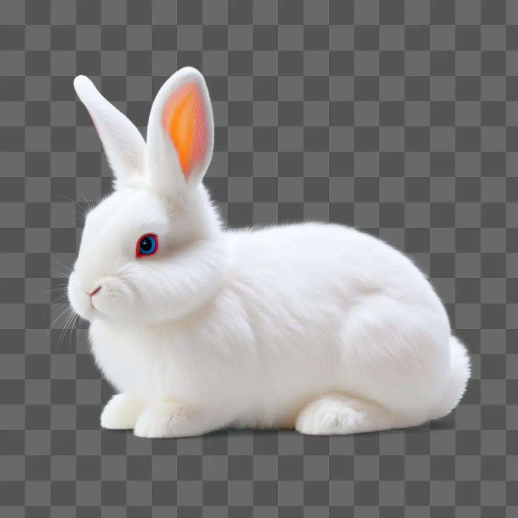 white bunny with red eyes and a transparent background