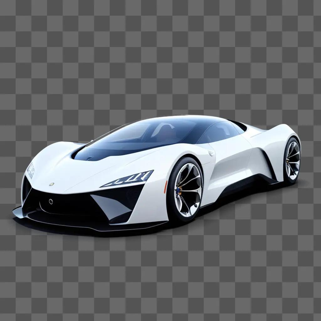 white car with transparent body on a gray background