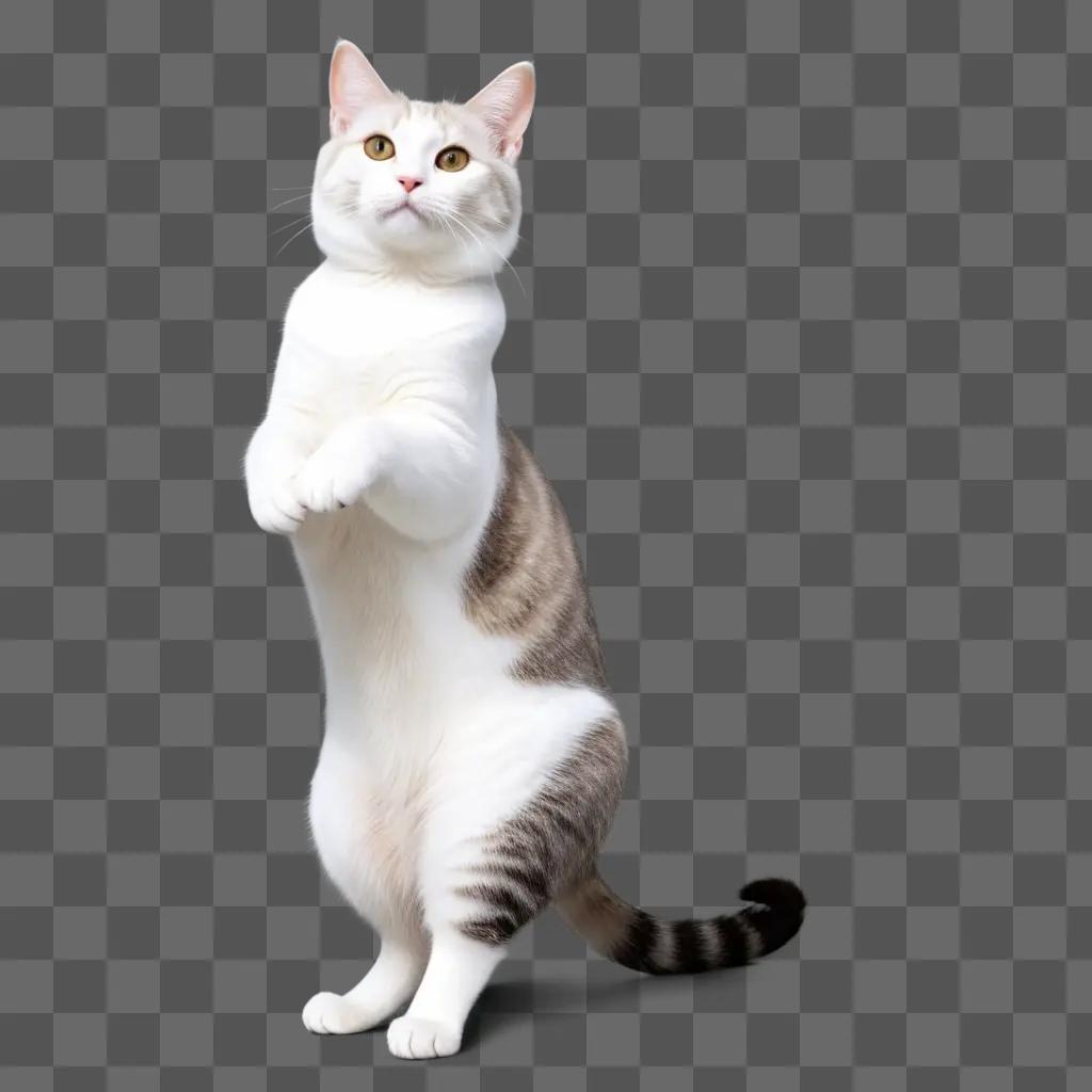 white cat standing on all fours