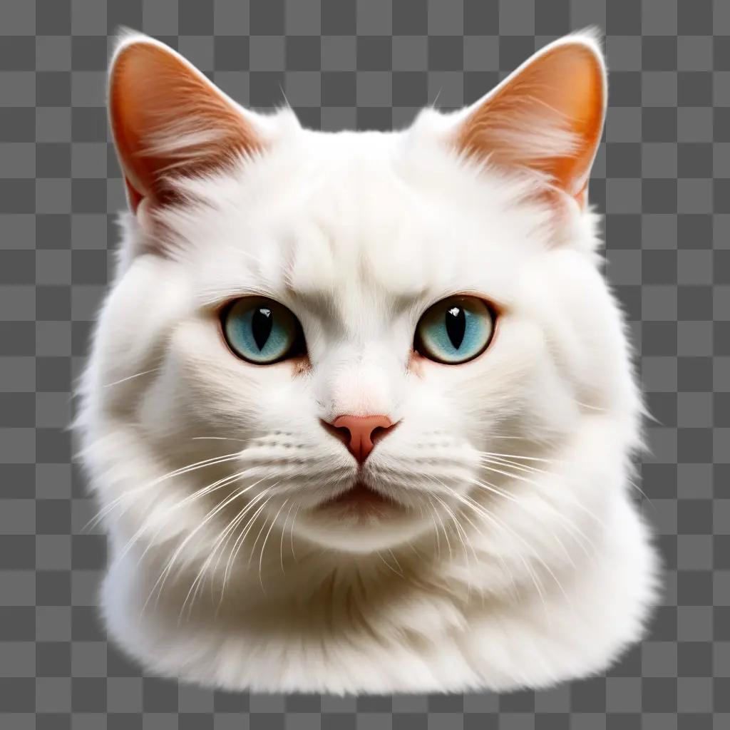 white cat with blue eyes and orange ears