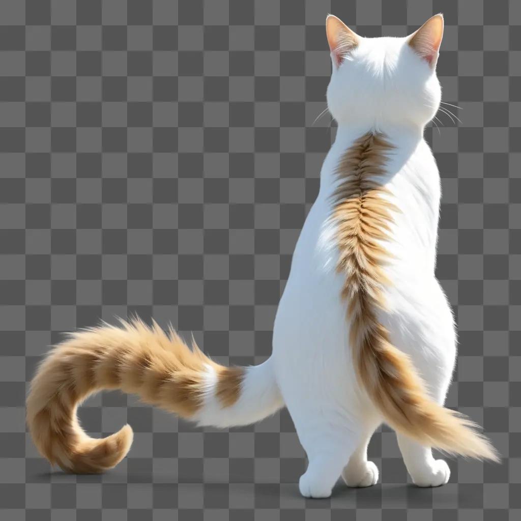 white cat with orange tail tail