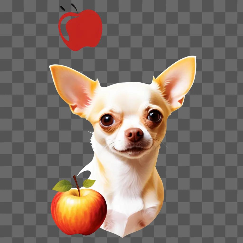 white chihuahua with an apple head