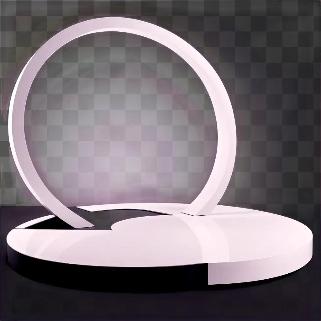 white circular platform with a black circle on it